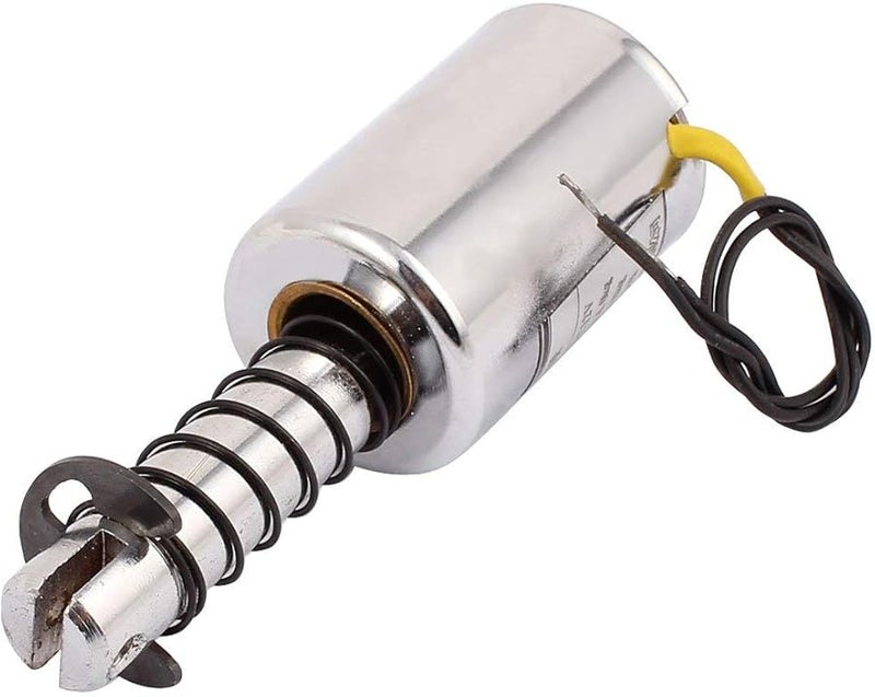 12V 10mm Pull Type Solenoid Electromagnet 4 8kg Force 2 Spring Plunger with Wire - Image 1